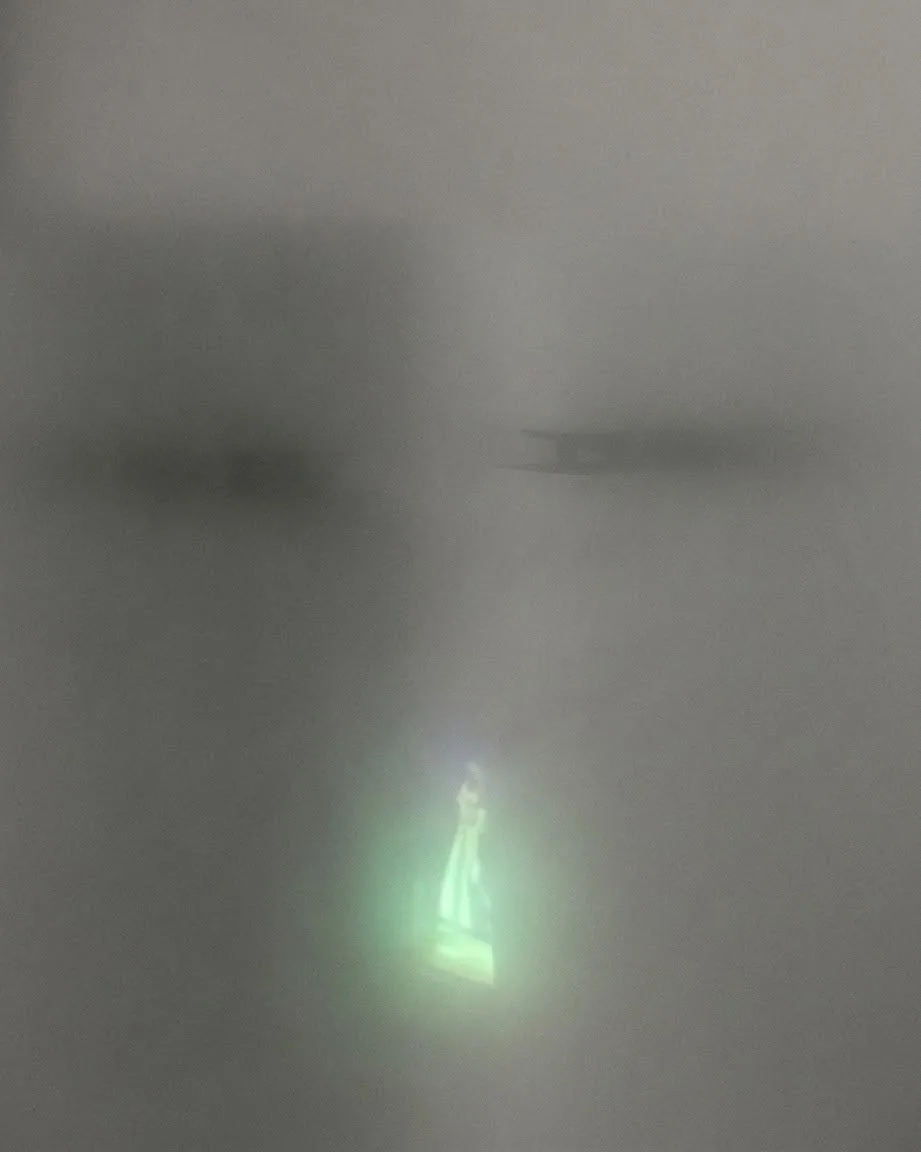 installation fragment, 3D print, plasterboard parquet, photographic slide - digital print, screenshot